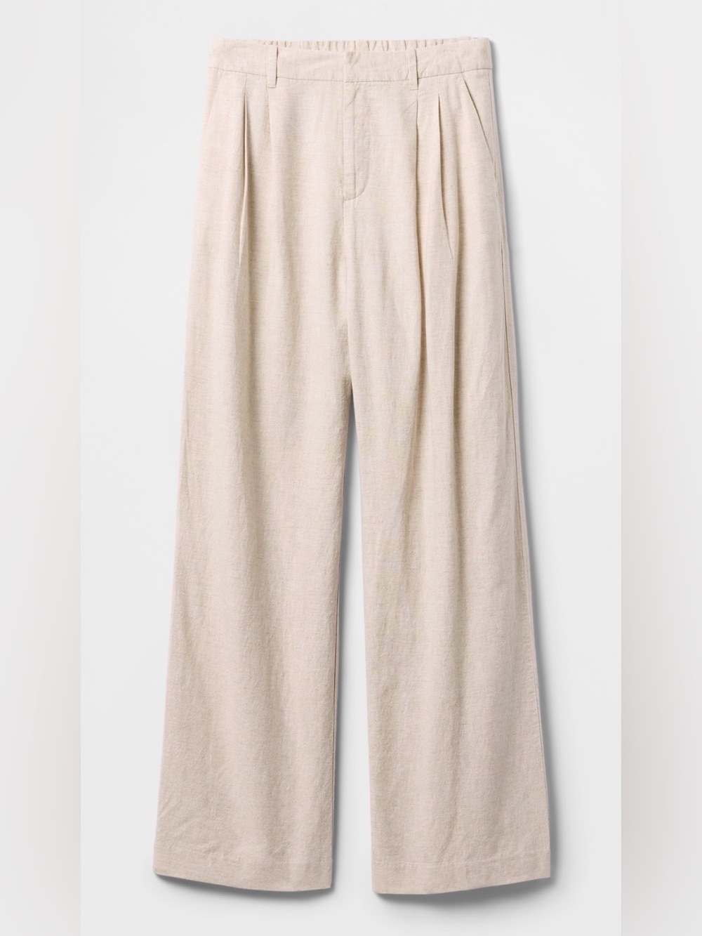 Gap 365 high rise linen blend trousers. Size 8. Color is flax linen tan